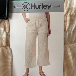 Hurley Women's Cream Wide Leg Pants